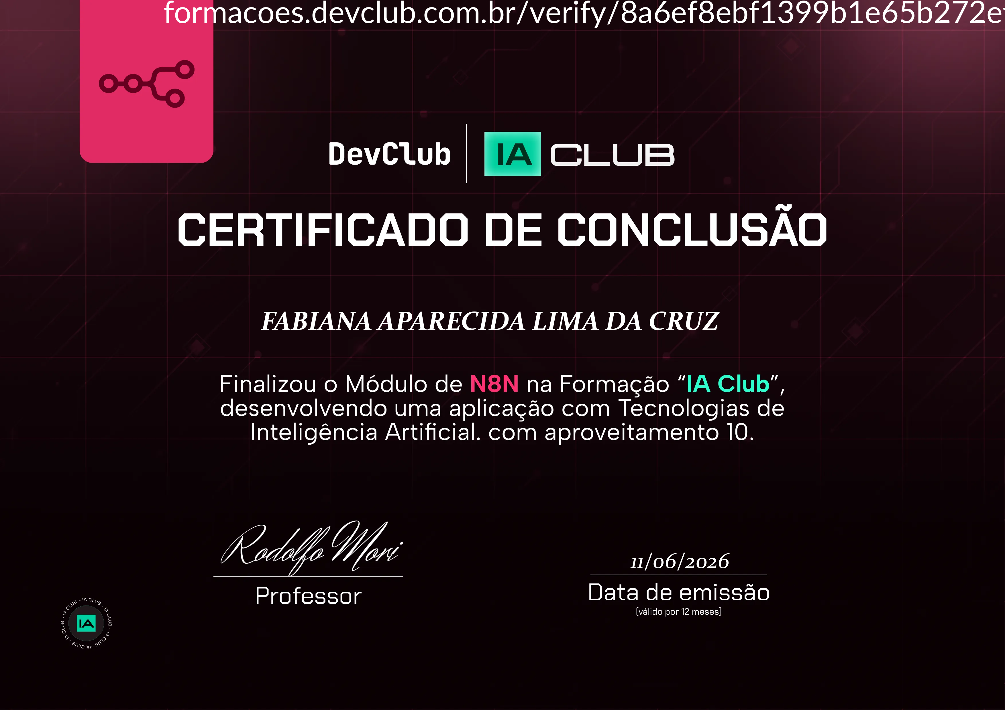 Certificado Agentes de IA Avançados com N8N